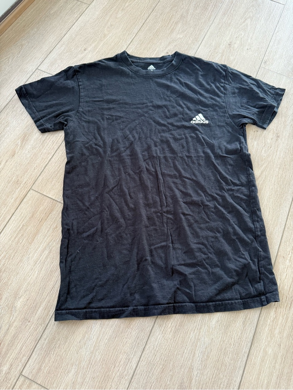 adidas Black Short Sleeve Tee with White Logo